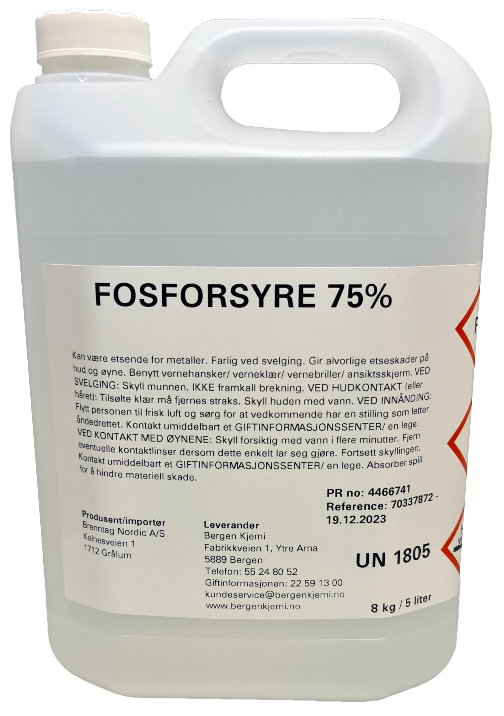 Fosforsyre 75% 5 liter