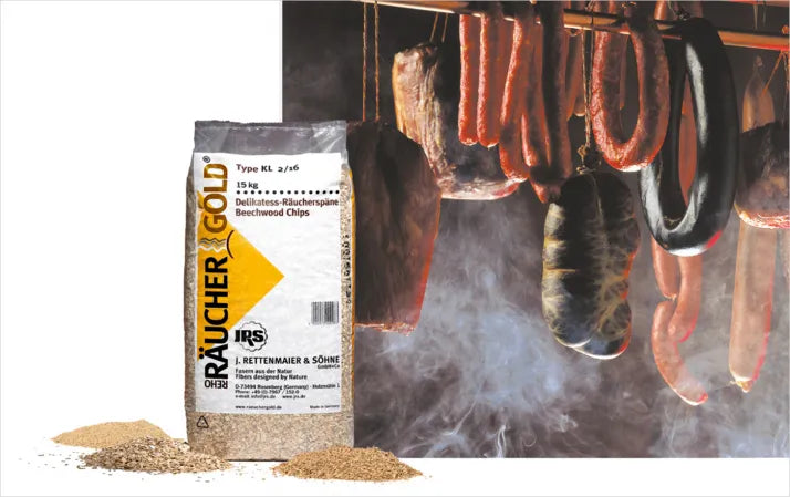 RÄUCHERGOLD® HBK 750-2000. 0,75-2,5mm Røykespon av bøk. 15kg